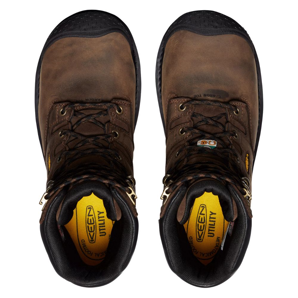 **Keen Camden Men's Size 8 Insulated Waterproof Composite Toe Work Boots - Brown (Model 1028289) | Durable Safety Footwear for Construction, Hiking & Outdoor Work**