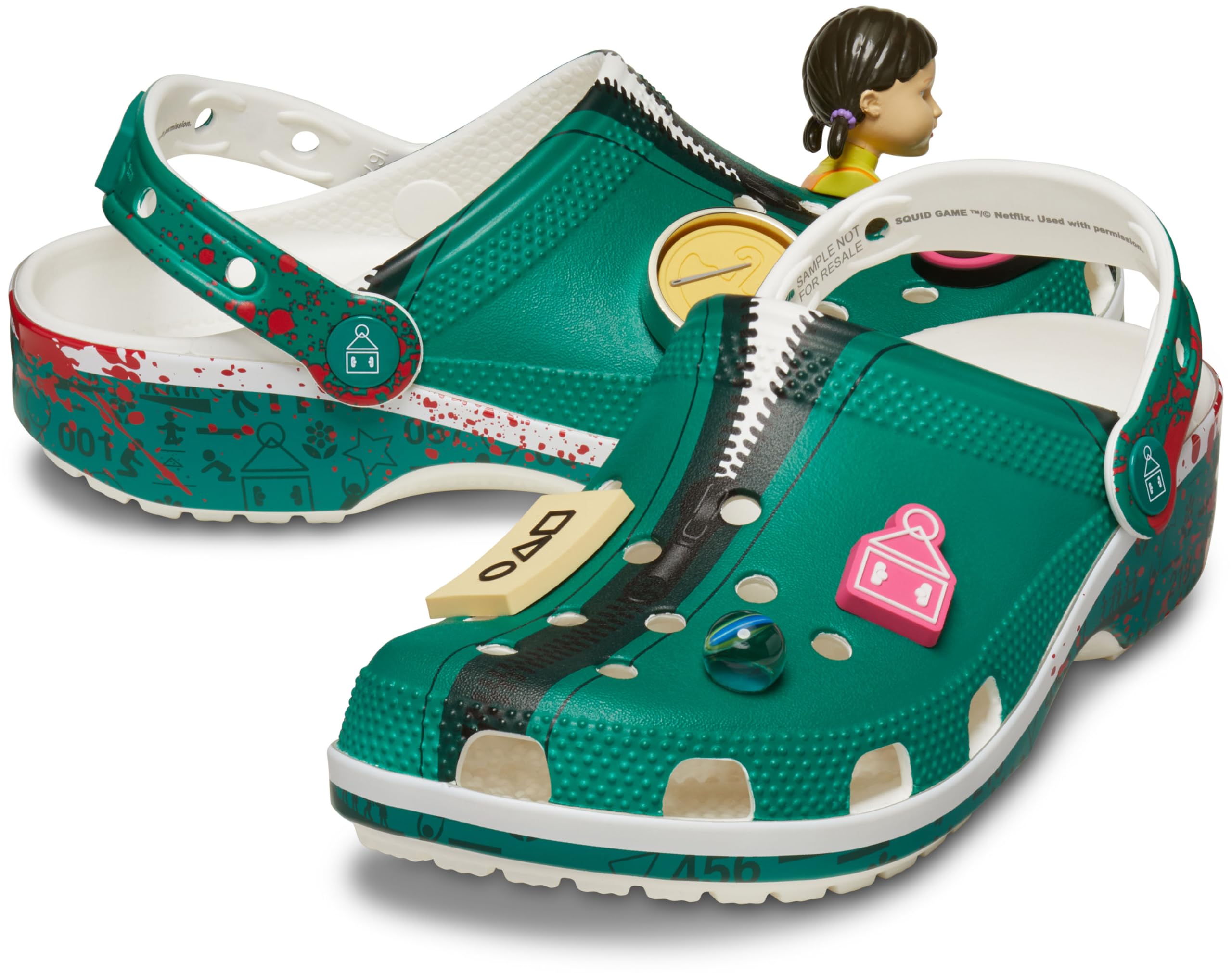 Crocs Unisex-Adult Squid Game Classic Clogs | Comfortable Slip-On Shoes for Men & Women | Perfect for Casual Wear, Home, and Outdoor Activities