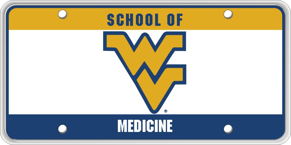 West Virginia University WVU School of Medicine License Plate Frame - Show Your Mountaineer Pride on Car, Truck, or SUV for Alumni and Fans
