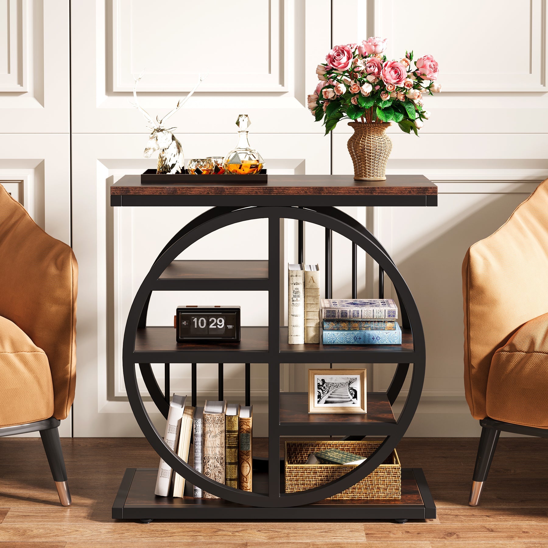 5-Tier End Table with 5 Shelves - Modern Side Table & Accent Table for Living Room, Bedroom, Office - Perfect for Storage, Display & Home Decor