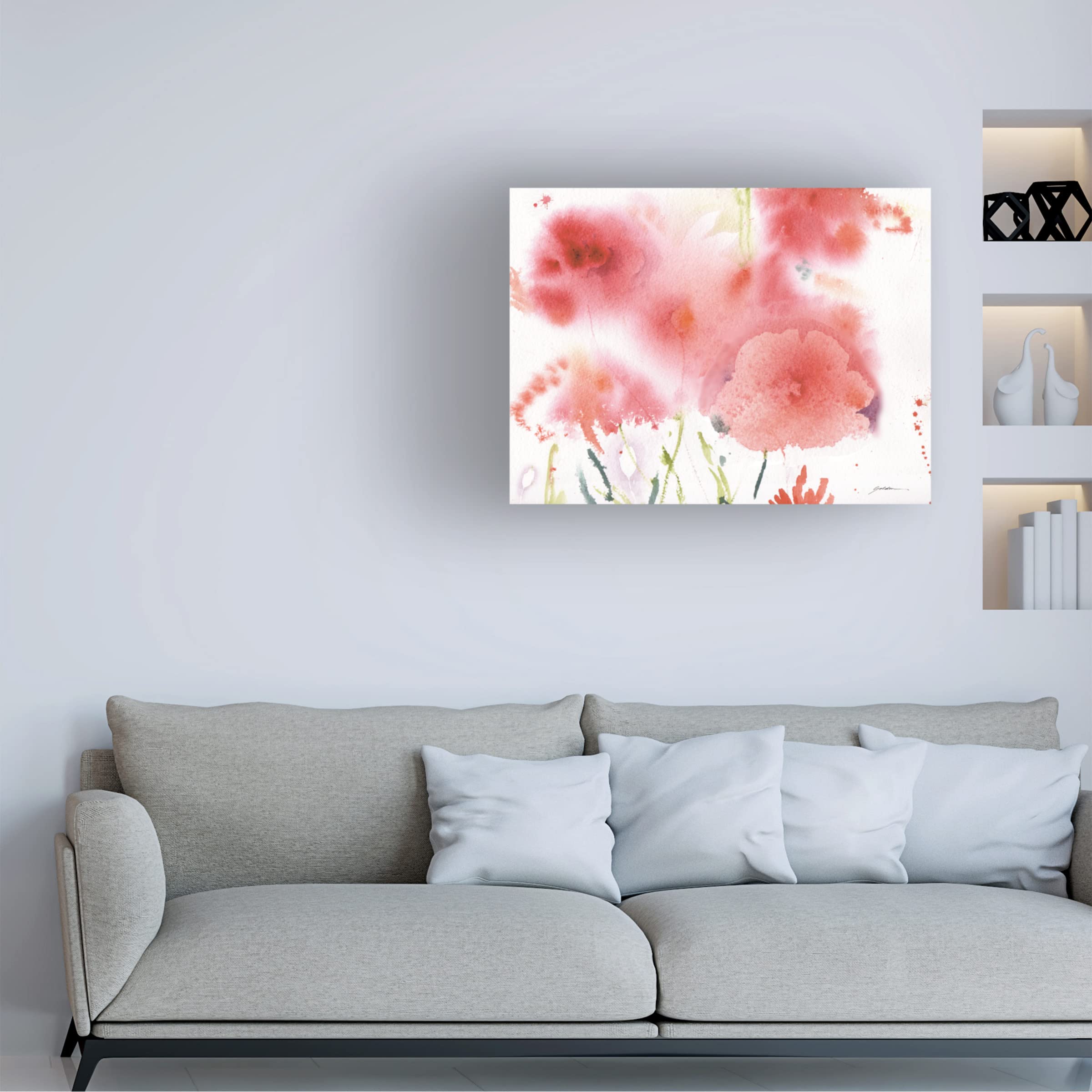 Trademark Fine Art 'Red Blush Tones' Canvas Wall Art by Sheila Golden - Modern Abstract Painting for Living Room, Bedroom & Office Decor