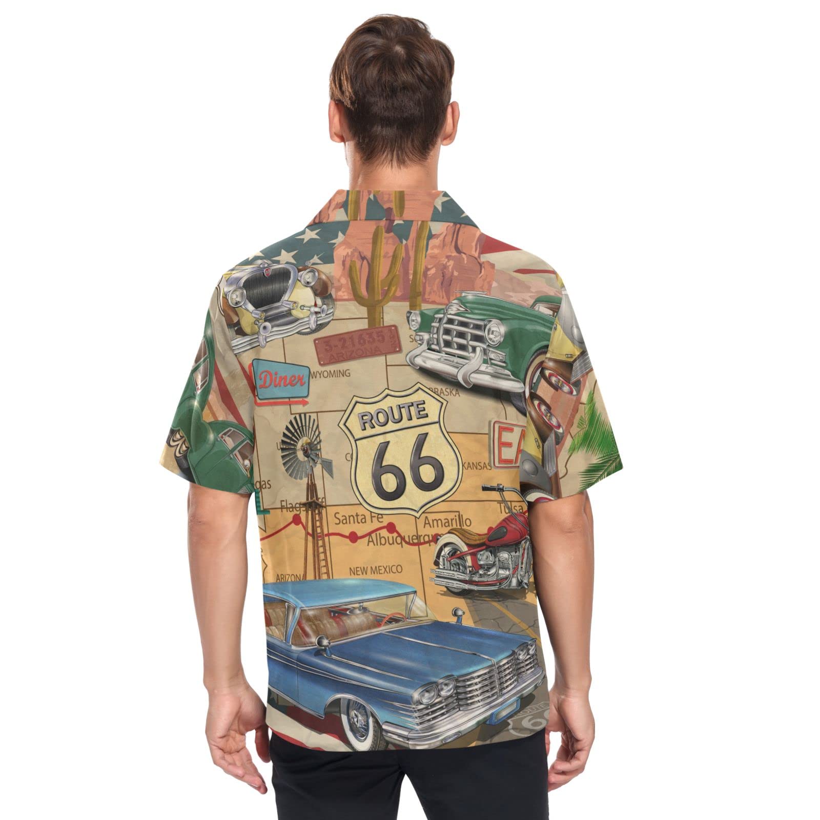 Fisyme Hawaiian Shirt for Men - Loose Fit Short Sleeve Button Down Shirt | Tropical Floral Print Beach Shirt | Casual Summer Wear for Vacation, Luau Party & Outdoor Activities