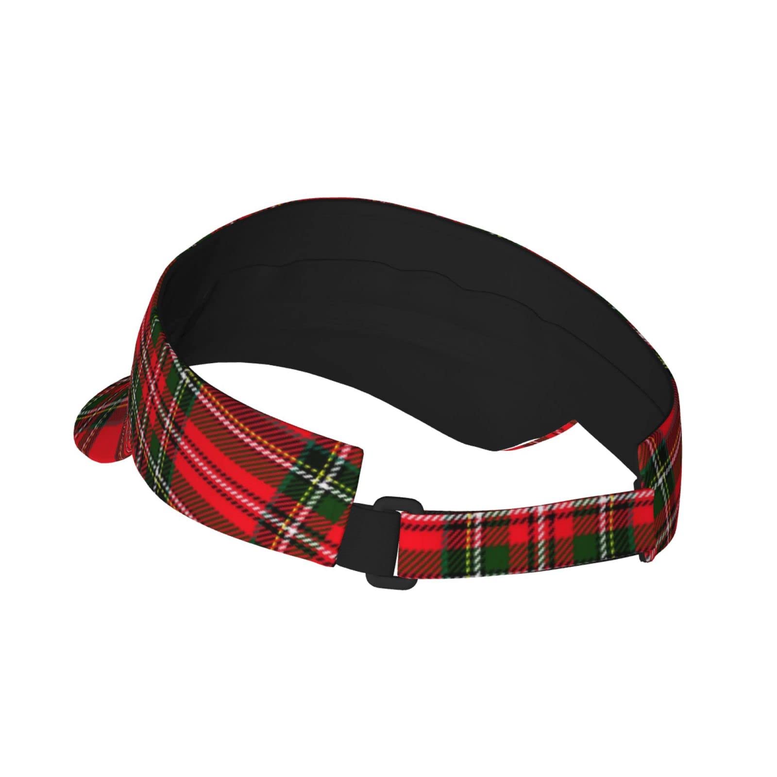 Unisex Plaid Sun Visor Hat - Wide Brim Sports Cap for Tennis, Golf & Outdoor Activities | Lightweight Summer Sun Protection | Perfect for Beach, Running, Hiking & Travel