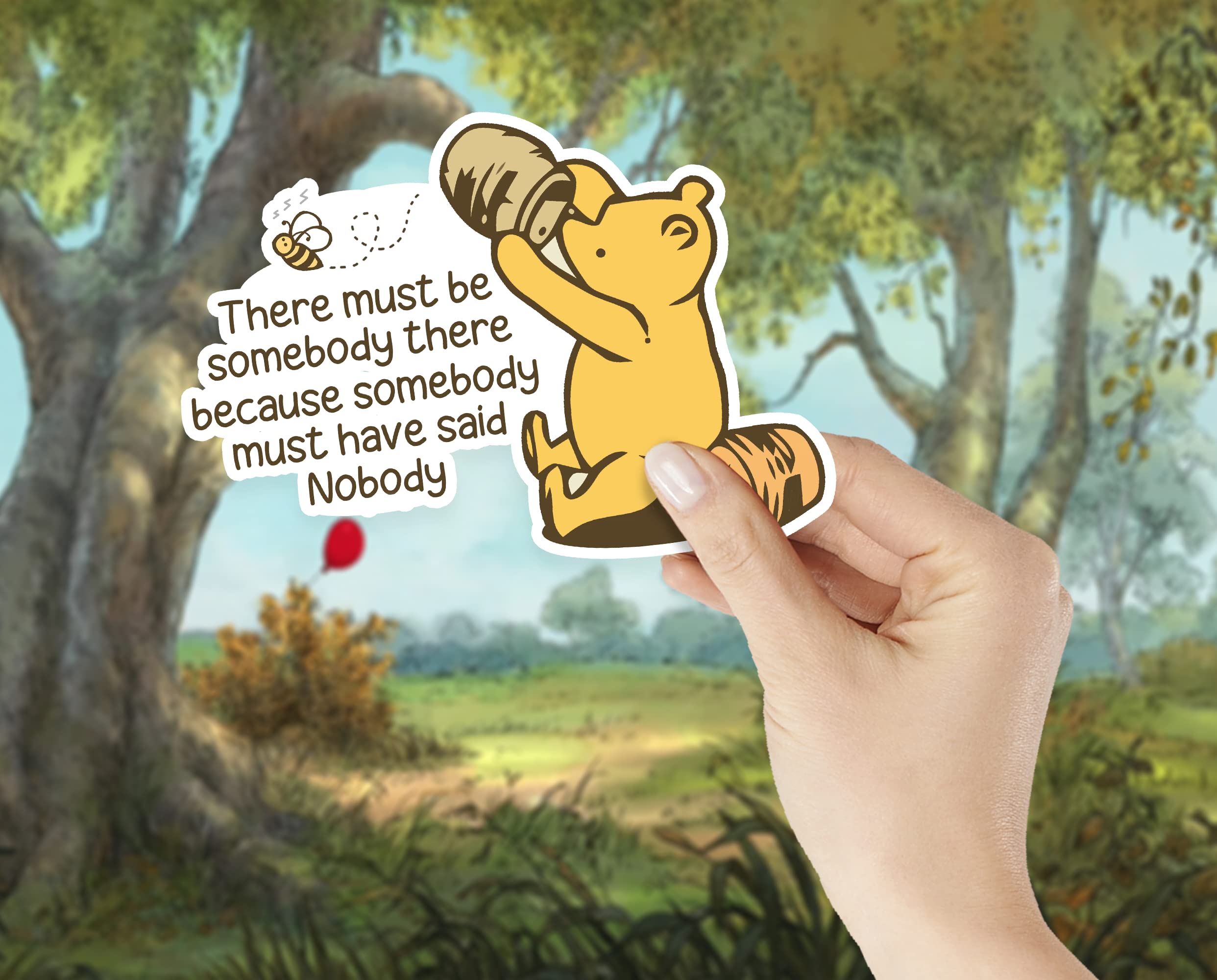 XL Classic Winnie The Pooh Stickers - Bulk 50-Pack Waterproof Vinyl Decals for Baby Showers, Birthday Parties, Nursery Decor, Scrapbooking & Gift Wrapping