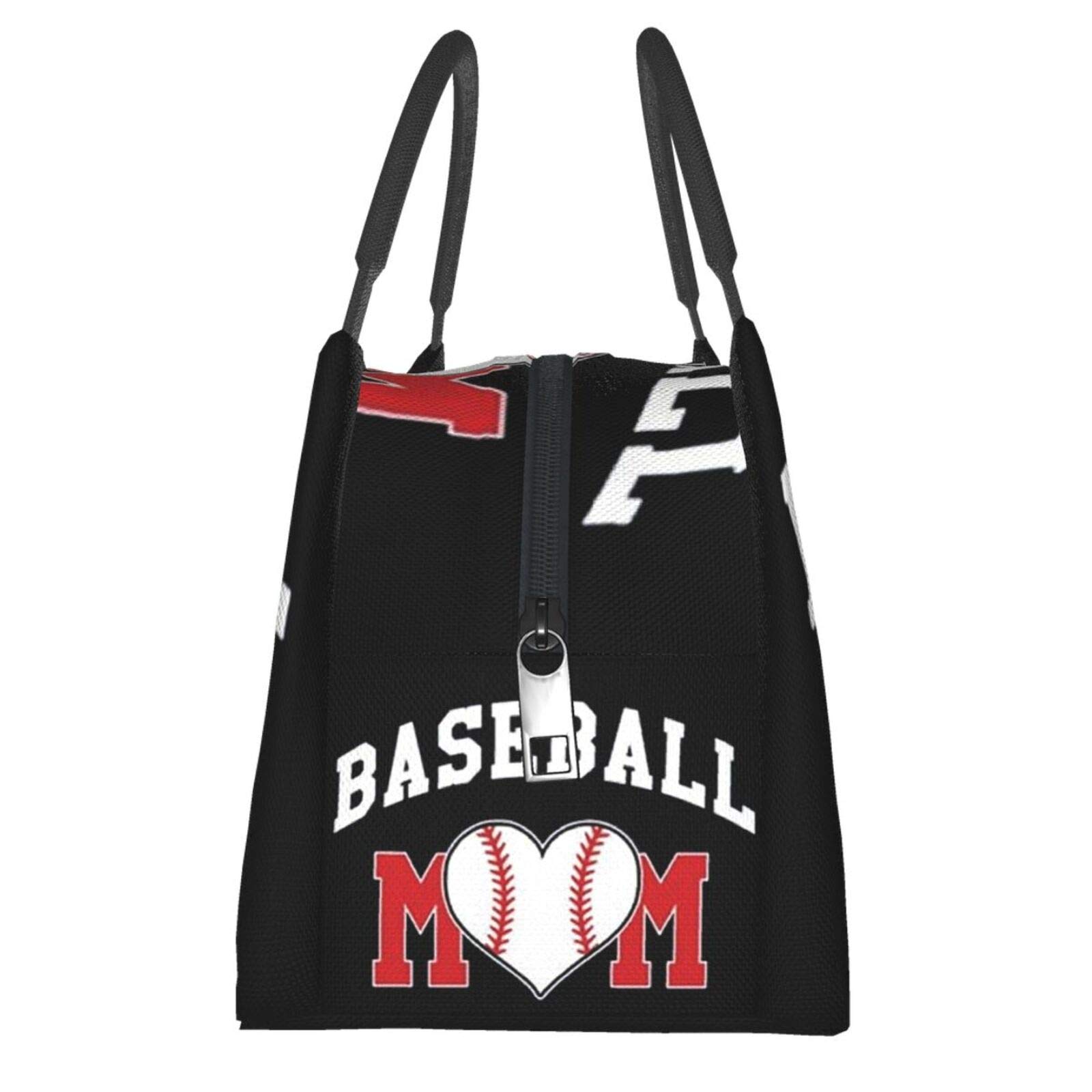 Insulated Baseball Mom Lunch Box Cooler Tote Bag - Thermal Food Organizer for Women & Moms - Perfect for School, Work, Picnics & Sports Games