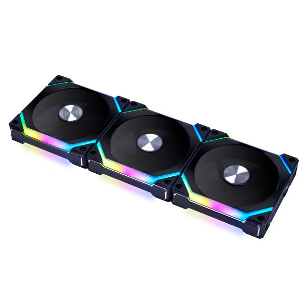 Lian Li UNI FAN SL120 V2 120mm RGB PWM PC Case Fans - 3 Pack with Controller (Black/White) - Perfect for Gaming PC Builds, Custom Water Cooling & High-Airflow Computer Cases