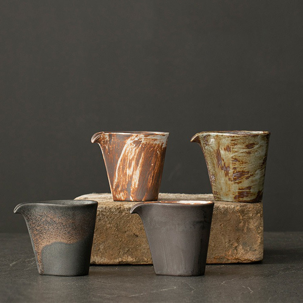 Vintage Japanese Coarse Pottery Fair Cup - Handmade Ceramic Tea Cup for Traditional Tea Ceremony & Home Decor