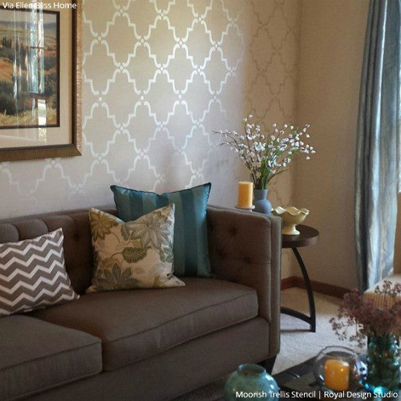 Moorish Trellis Wall Stencil - Reusable DIY Painting Template for Home Decor, Geometric Wall Art, Furniture Makeover - Perfect for Bedroom, Living Room, Nursery & Accent Walls