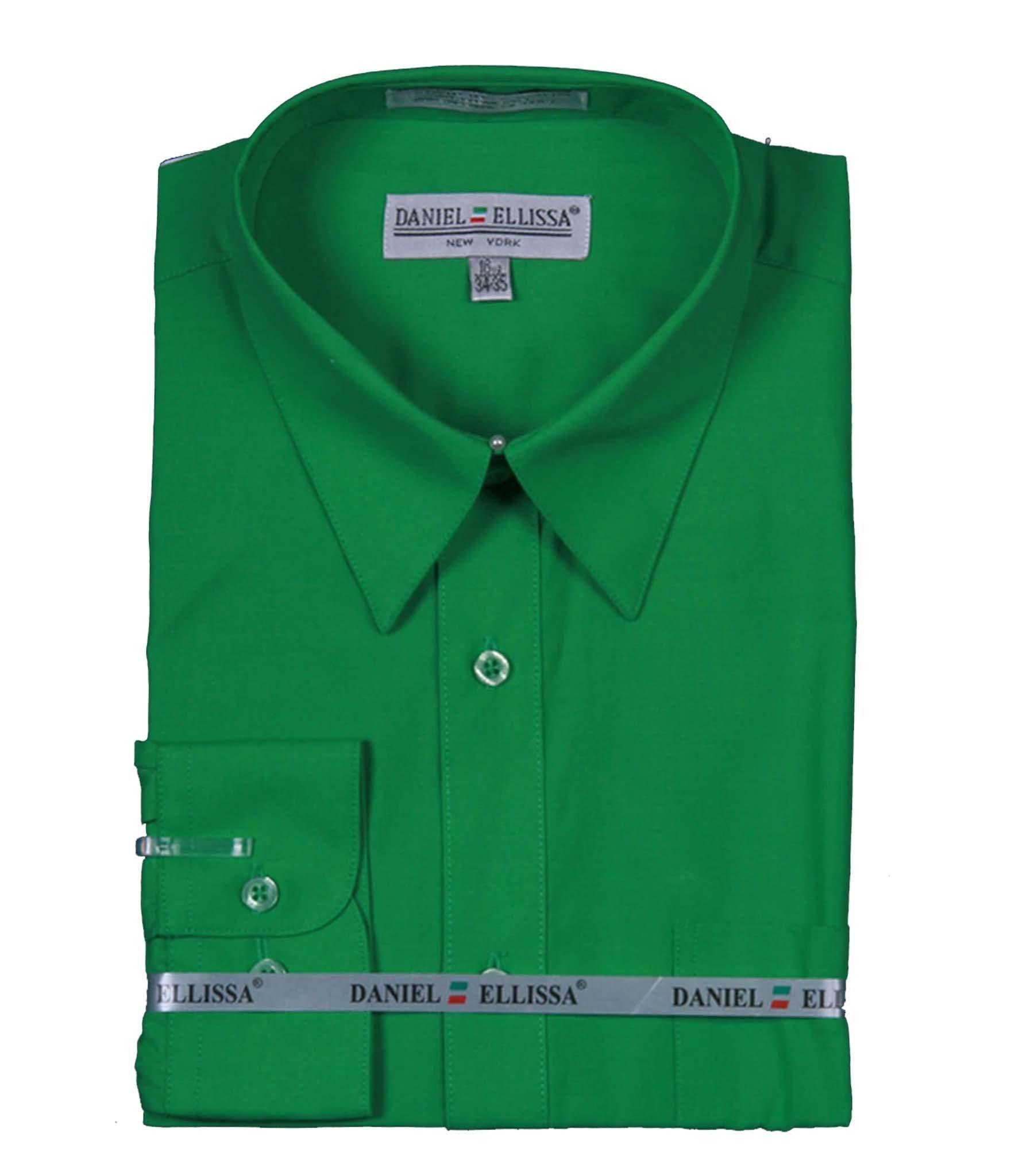 Classic Green Men's Convertible Cuff Dress Shirt | Formal & Business Attire | Office, Wedding & Special Occasions
