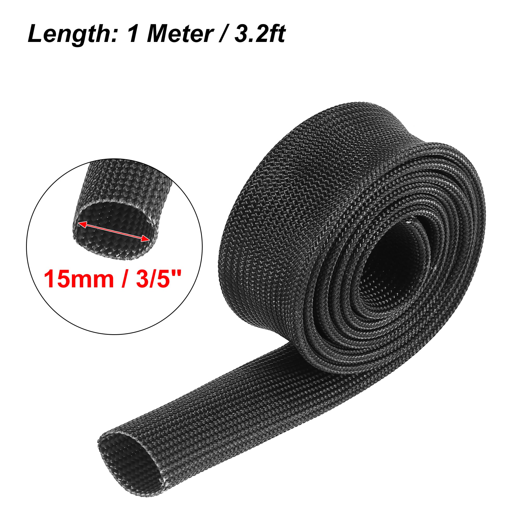 X AUTOHAUX Fiberglass Heat Shield Sleeve - 15mm (3/5
