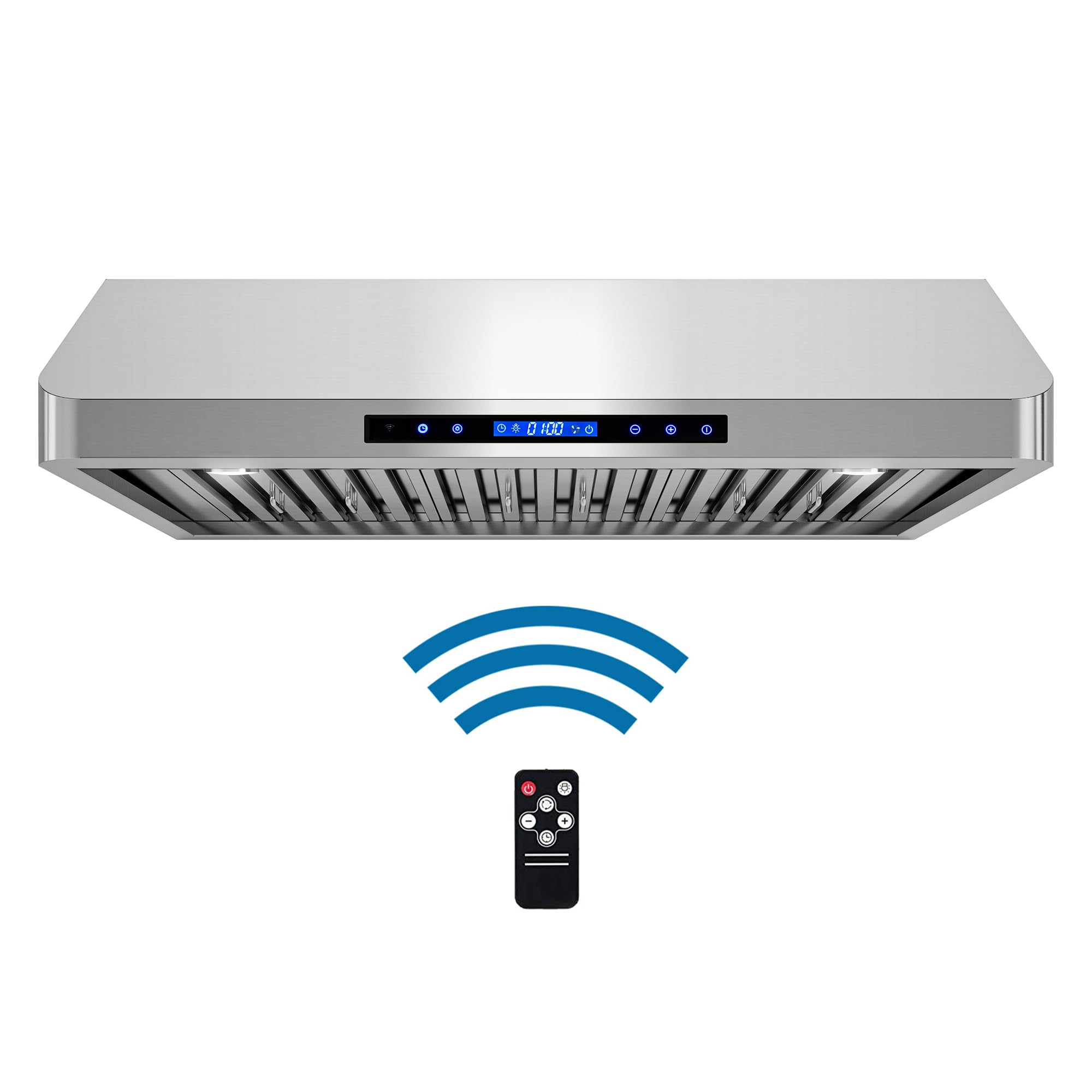 COSMO COS-QS90 36-Inch Stainless Steel Under Cabinet Range Hood - 500 CFM Ducted Kitchen Vent Hood with Touch Controls & LED Lights - Perfect for Modern Kitchens, Cooking, and Smoke Removal