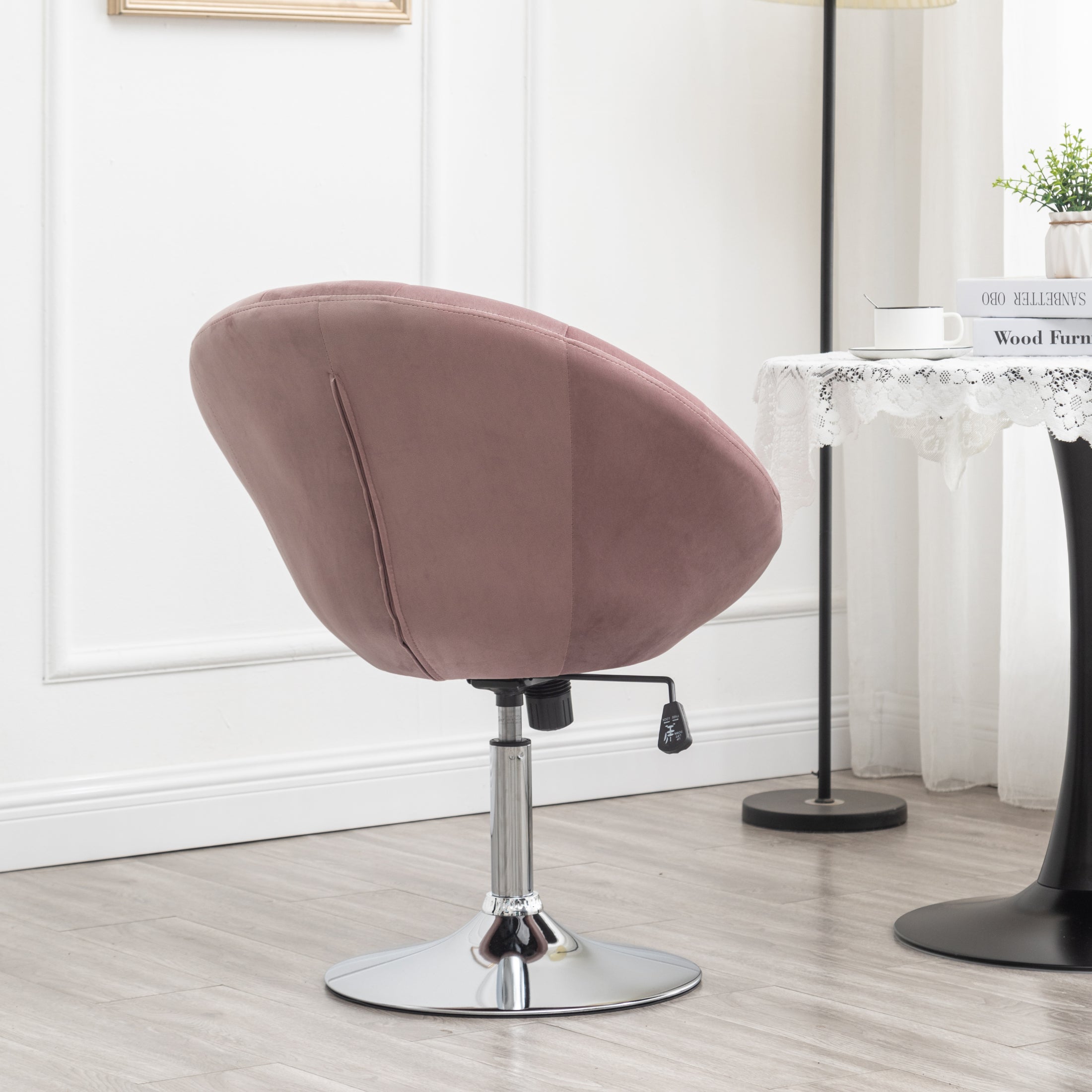 Roundhill Furniture Noas Velvet Upholstered Tufted Back Swivel Accent Chair - Modern Living Room Lounge Chair for Home Office, Bedroom & Reading Nook