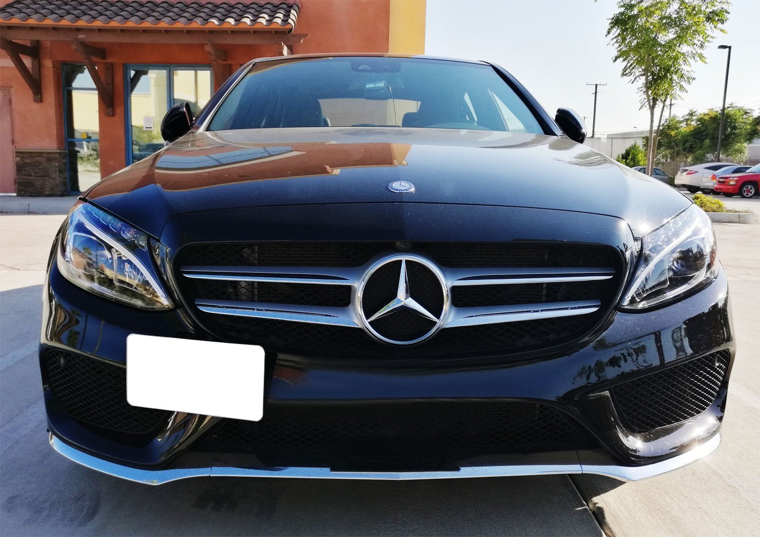 Mercedes C E GLK GLC GLE Class Bumper Tow Hook License Plate Mount Bracket - Durable Front Bumper License Plate Holder for Easy Installation & Car Customization (Perfect for Off-Roading & Car Shows)