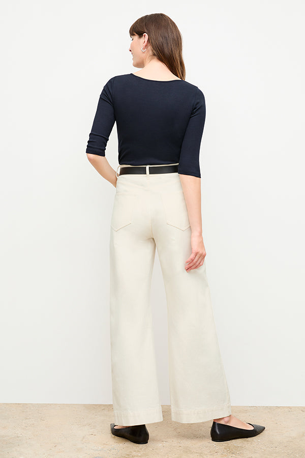 Milo Wide Leg Jeans for Women - Eco-Friendly Better Than Denim Stretch Pants in Bright Ivory | Casual Chic Outfit for Streetwear & Everyday Comfort