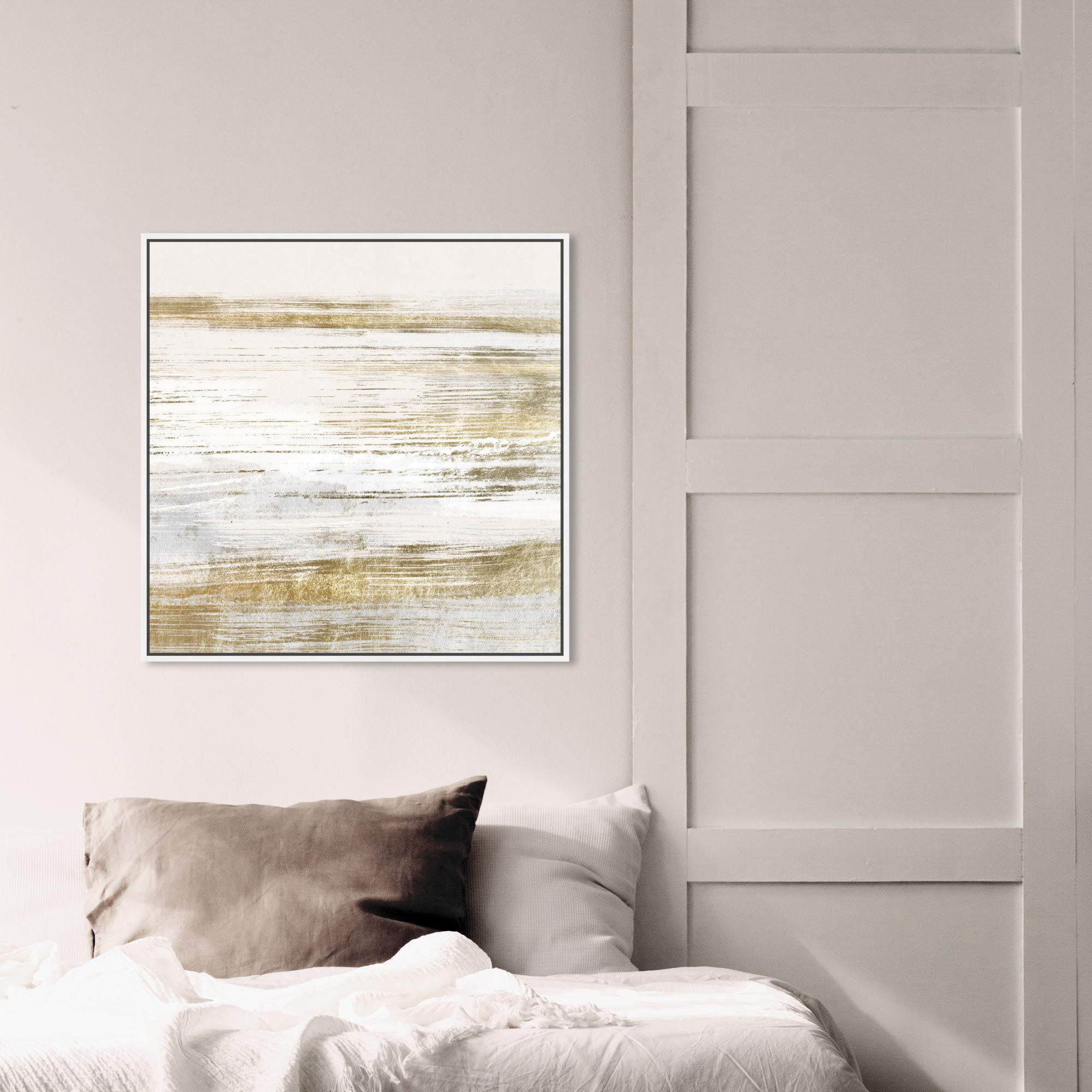Blush Romance Gold Abstract Wall Art Canvas Print - 24x24 Inch White Framed Home Decor by Oliver Gal Artist Co. | Perfect for Living Room, Bedroom & Office Decoration