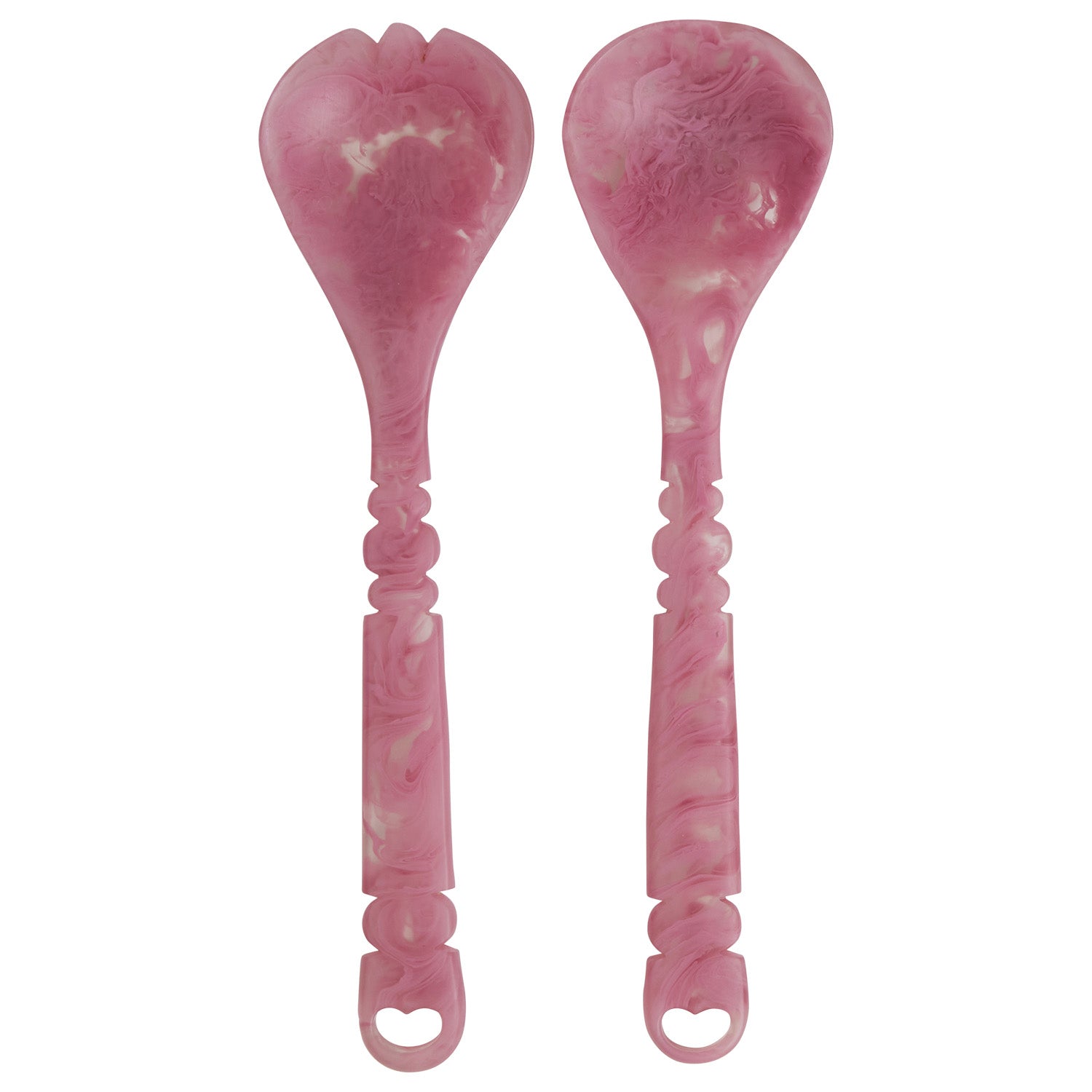 Wilkie Salad Servers Set - Premium Stainless Steel Serving Utensils for Fresh Salads, Fuchsia - Perfect for Dinner Parties, BBQs, and Healthy Meal Prep
