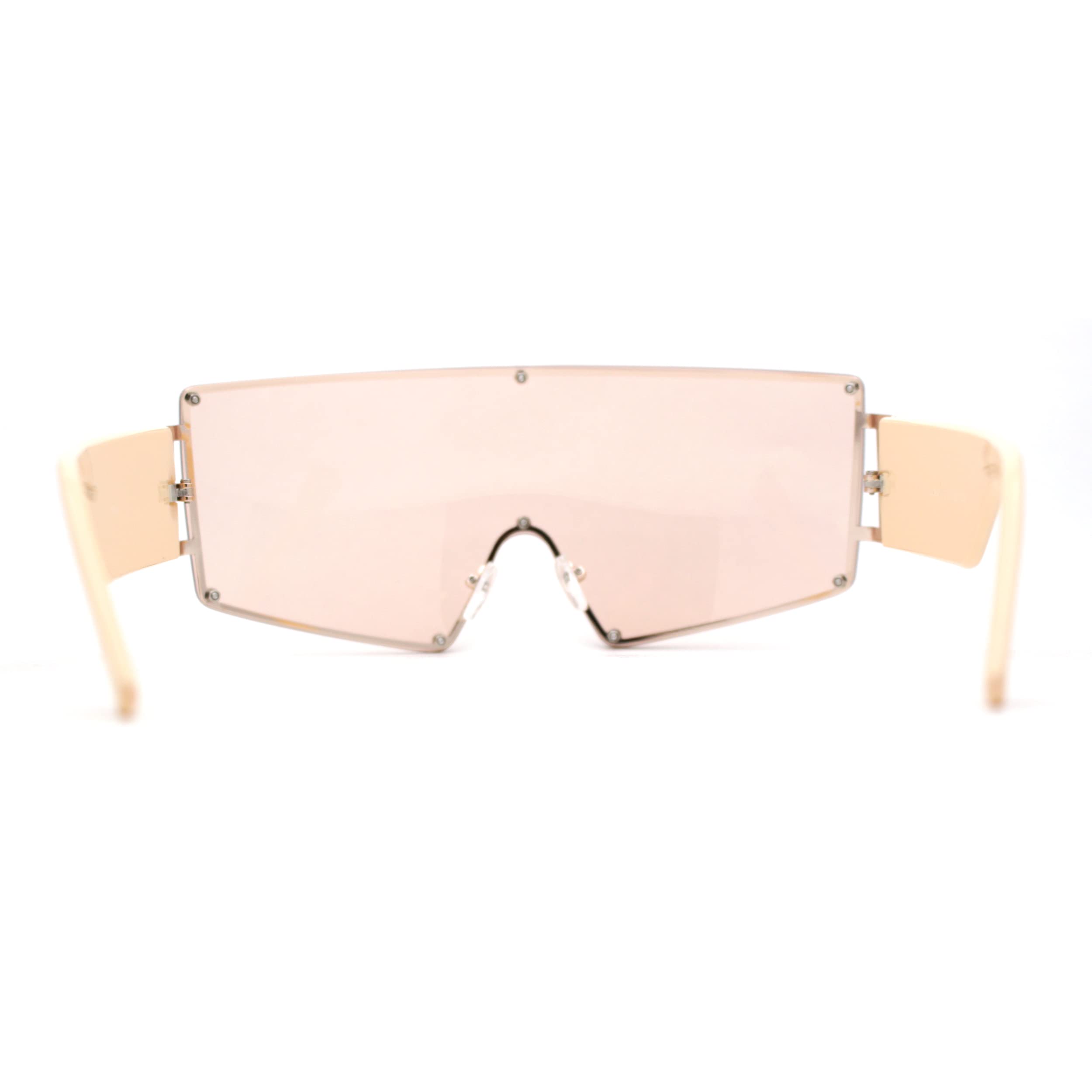 Luxury Oversized Square Shield Rimless Polarized Sunglasses for Women & Men - UV Protection, Fashionable for Driving, Beach, and Outdoor Activities