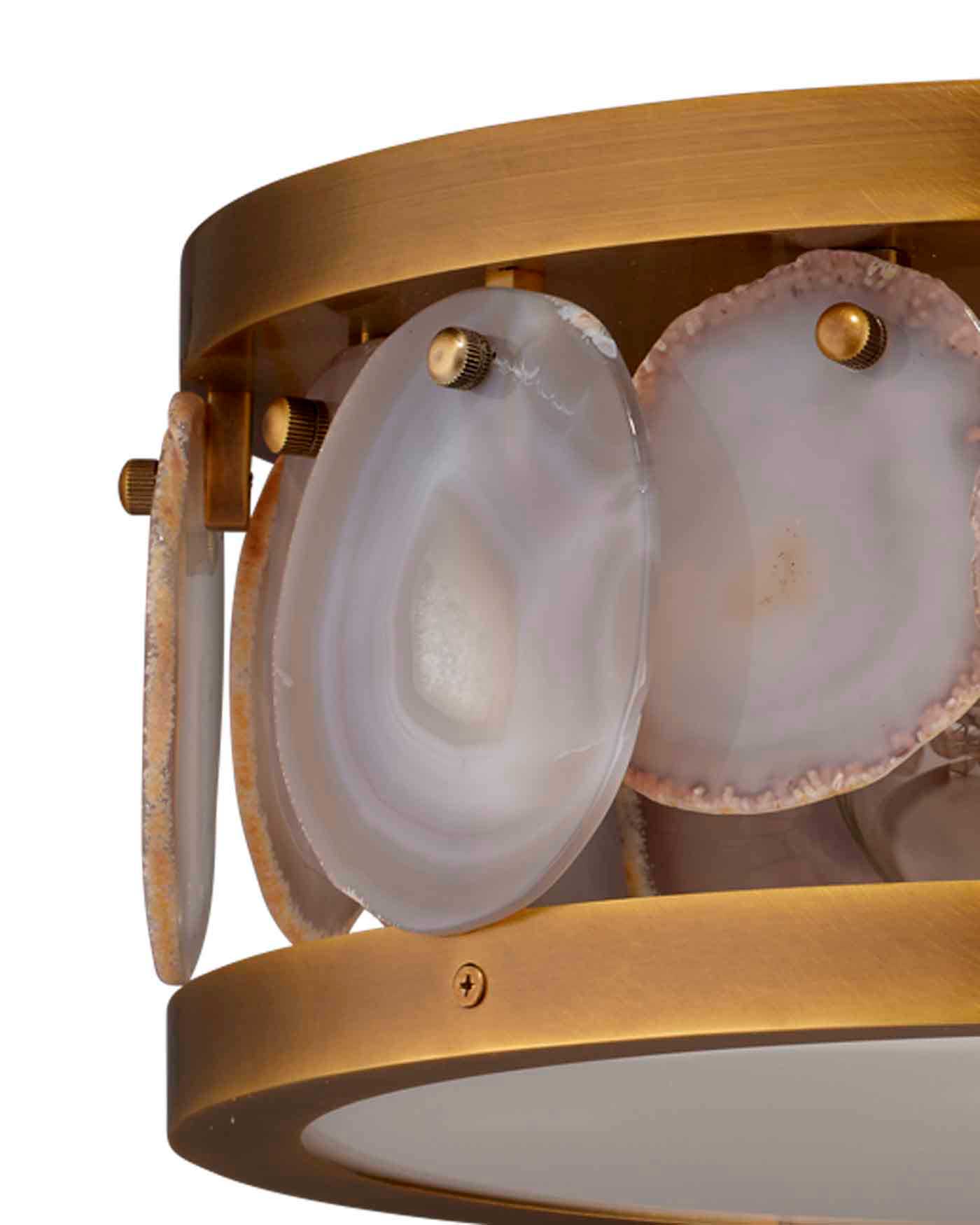 Upsala Agate Flush Mount Ceiling Light - Small Modern Crystal Chandelier for Bedroom, Living Room, Hallway & Dining Room Lighting