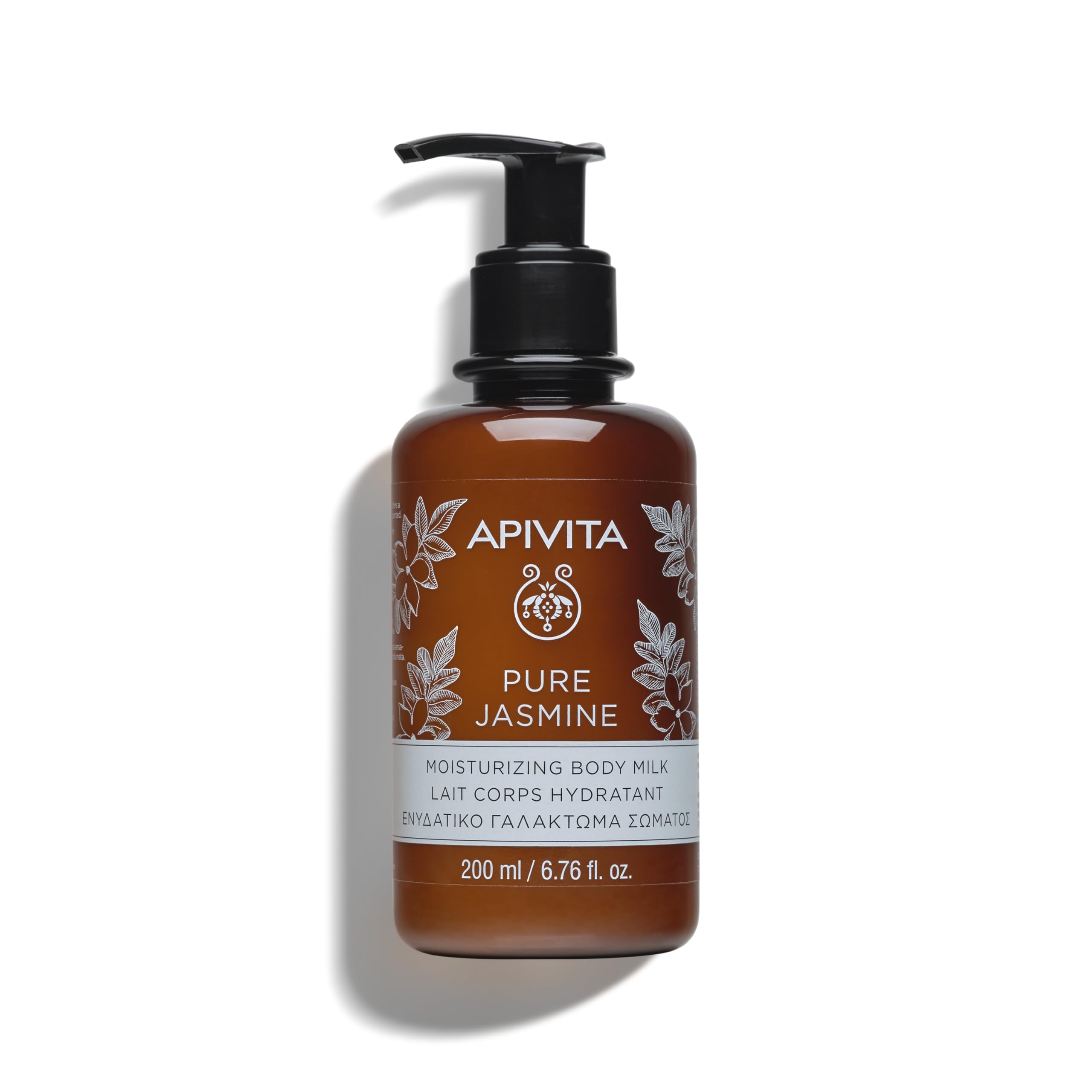 Apivita Pure Jasmine Moisturizing Body Milk 200ml - Hydrating Body Lotion with Jasmine, Essential Oils & Honey - Soothes & Nourishes Dry Skin - Perfect for Daily Use & After Shower Moisturizing