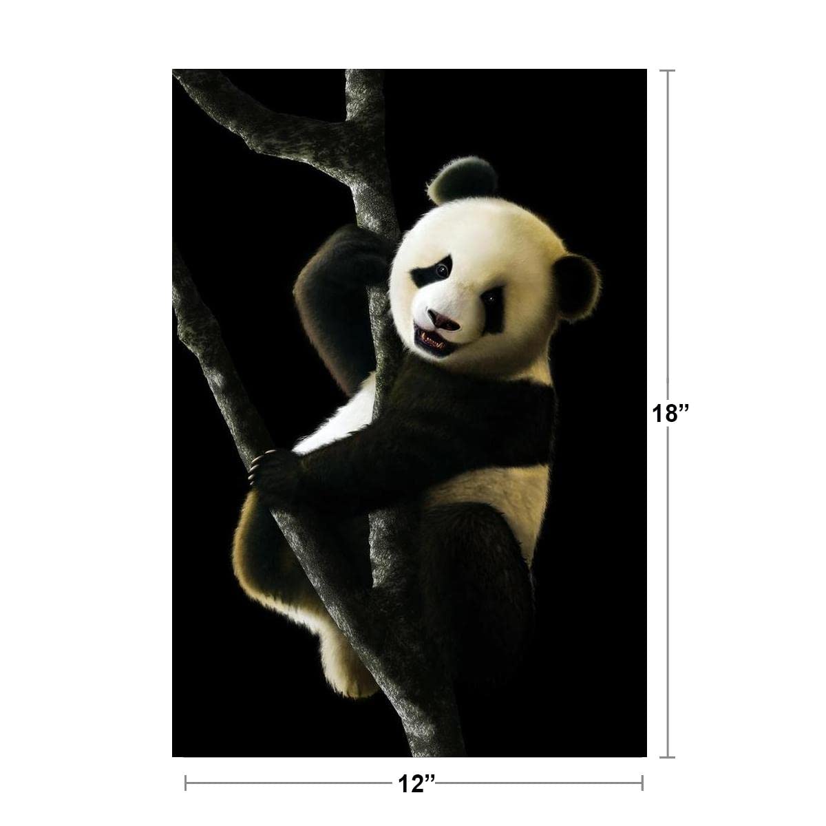 12x18 Giant Panda Wall Art Poster - Cute Asian Bear Nursery Decor for Kids Room, Baby Bedroom & Playroom - Wildlife Animal Print for Wall Decor