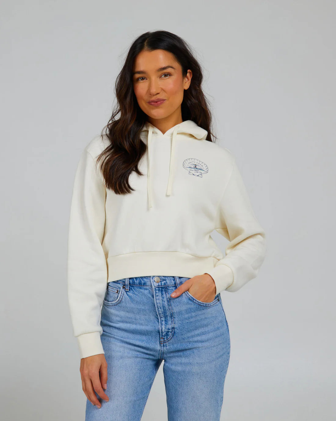 Salty Crew Scallop Crop Hoody - Women's Fashion Hooded Sweatshirt for Surfing, Beach & Casual Wear