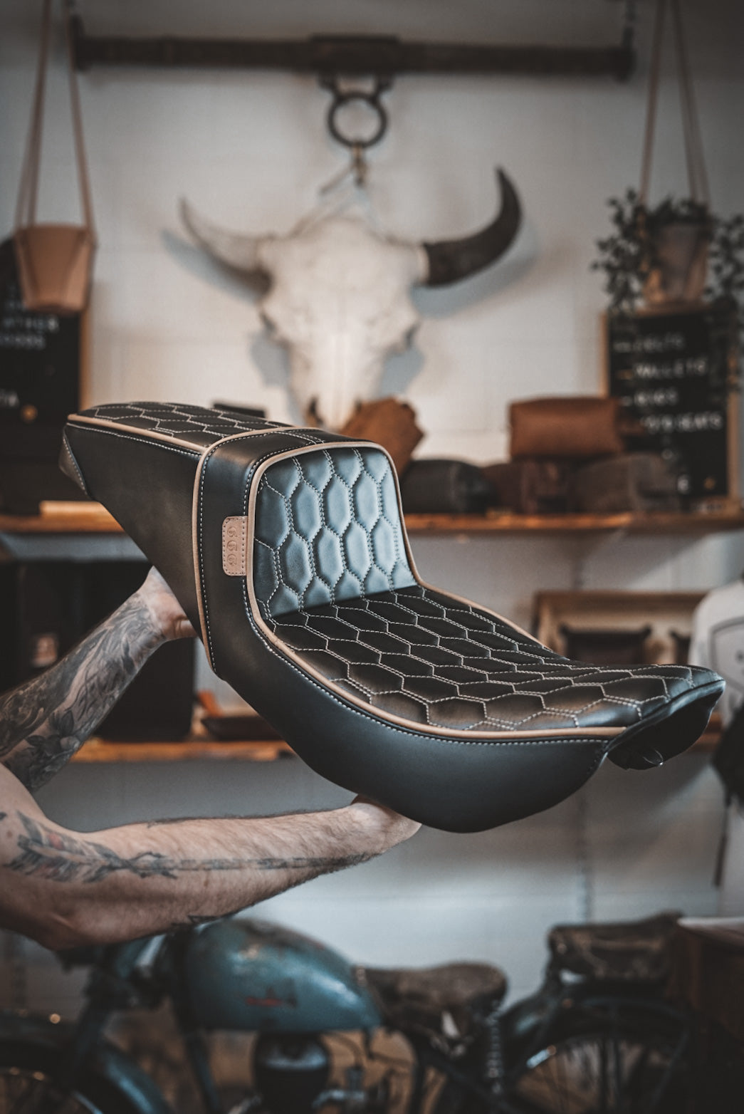 Premium Motorcycle Seat Reupholster Kit - High-Quality Vinyl & Foam Replacement for Comfort & Style - Perfect for Harley, Honda, Yamaha & More - DIY Upgrade for Long Rides & Custom Looks