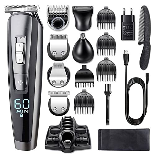 Professional Men's Hair Clippers & Grooming Kit - Electric Beard Trimmer, Body Shaver & Hair Cutting Machine for Home & Barber Use | Perfect for DIY Haircuts, Beard Styling & Full Body Grooming