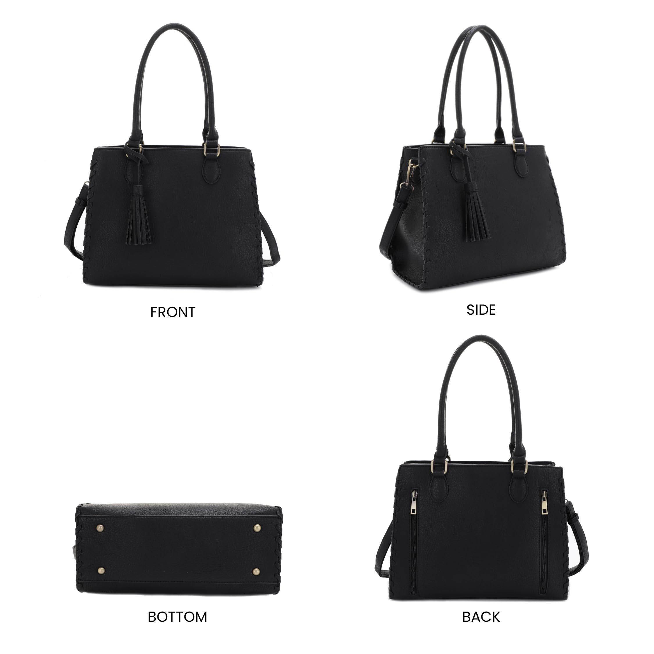 JESSIE & JAMES Lioness Concealed Carry Satchel Bag - Women's Leather Purse with Tassel, Top Handle & Adjustable Crossbody Shoulder Strap - Perfect for Everyday Use, Travel & Concealed Carry