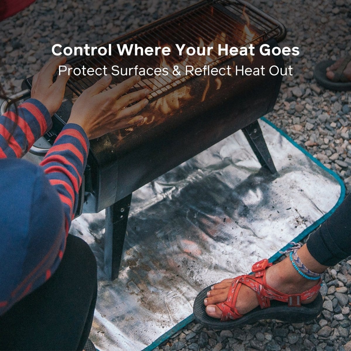 Outdoor Fire Pit Mat - Heavy Duty Heat Resistant Fire Pit Base Protector for Deck, Patio, and Grass | Perfect for Backyard, Camping, and Bonfire Gatherings
