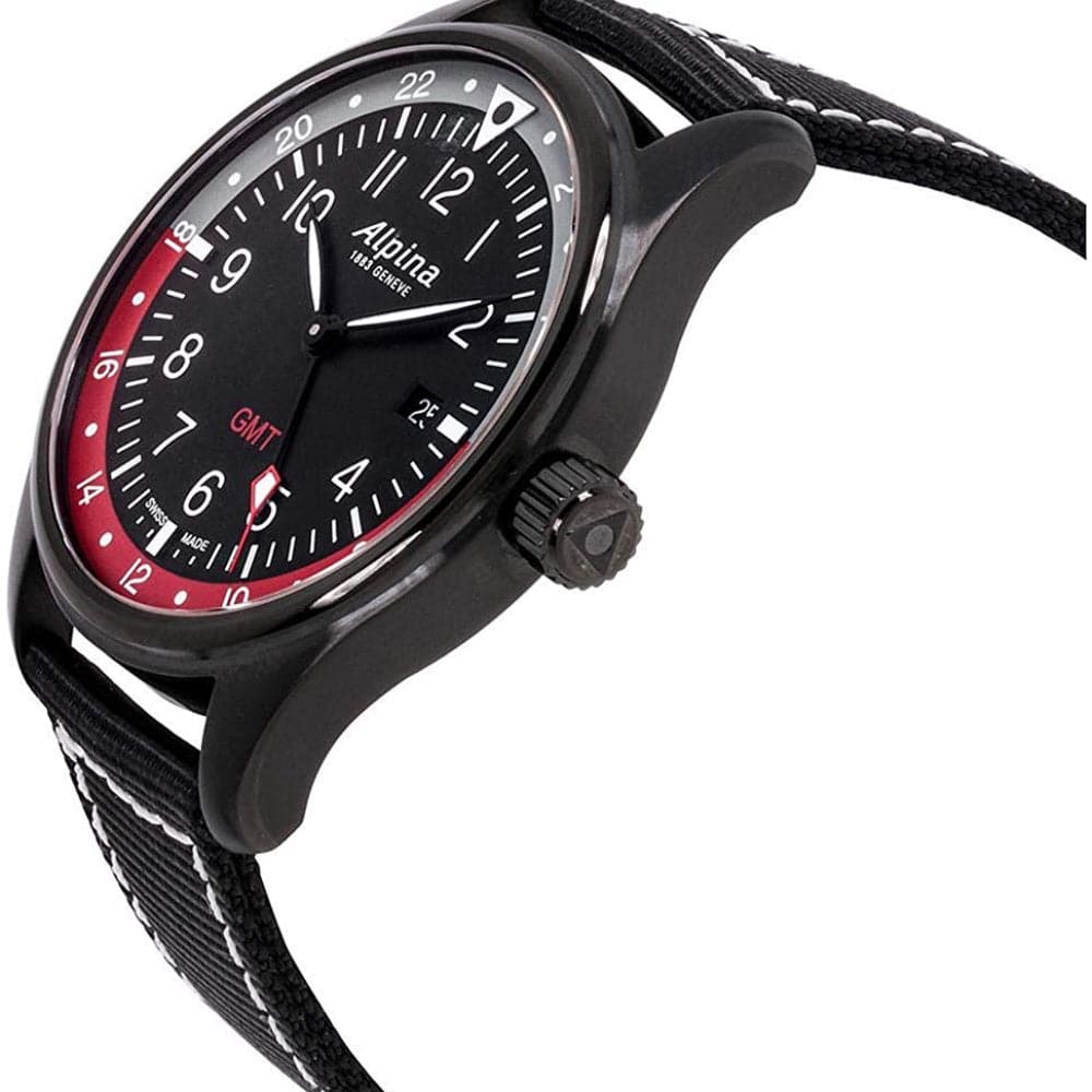 ALPINA STARTIMER PILOT Quartz GMT AL 247BR4FBS6 Men's Watch - Swiss-Made Aviator Timepiece with Date Function for Business & Travel