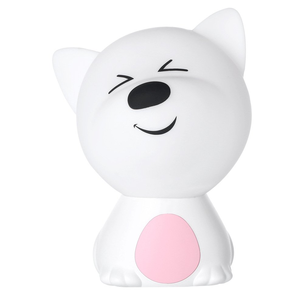 Aoile LED Colorful Night Light - USB Rechargeable Silicone Cartoon Dog Lamp, Portable Touch Sensor Nursery Light for Kids, Baby, Toddler - Soft Glow Cute Gift (Pink, 0.5W) | Perfect for Bedrooms, Nurseries, Kids' Rooms & Nighttime Comfort