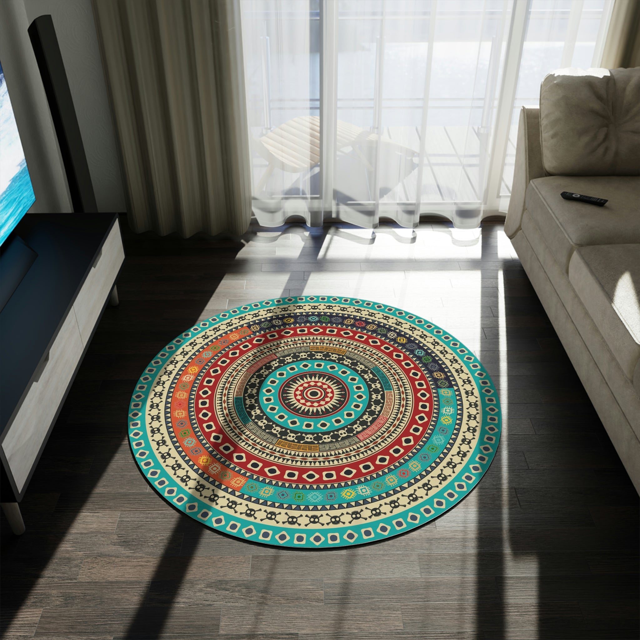 Soft Chenille Polyester Round Accent Rug - Perfect for Living Room, Bedroom & Office Decor - Adds Cozy Style to Any Space