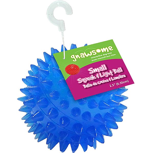 Gnawsome Small Squeak and Light Ball - Interactive Dog Toy for Small Breeds, Chew-Resistant Puppy Toy with Squeaker & LED Light - Perfect for Indoor Play, Training & Teething Relief
