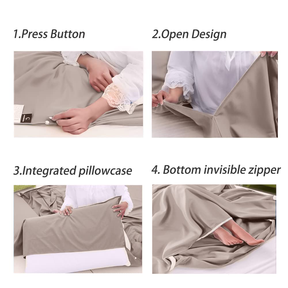 Lightweight & Compact Sleeping Bag Liner - Portable Travel Sheet for Camping, Backpacking, Hiking & Hotel Use | Washable & Hygienic Sleep Sack for Outdoor Adventures & Travel Comfort