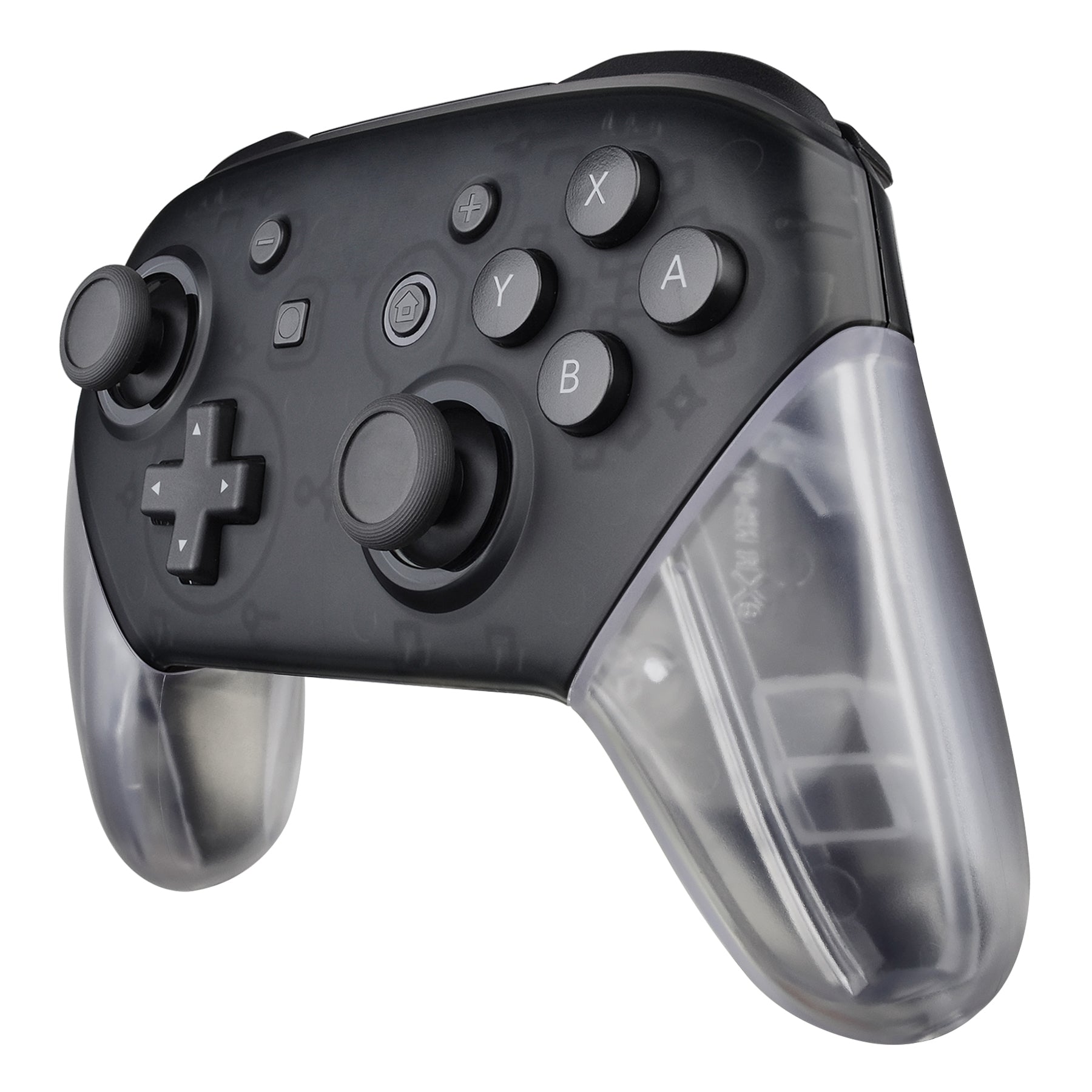 eXtremeRate Clear Transparent Replacement Handle Grips for Nintendo Switch Pro Controller - DIY Hand Grip Shell Kit (Controller Not Included) GRM501 | Perfect for Gaming, Customization & Enhanced Comfort