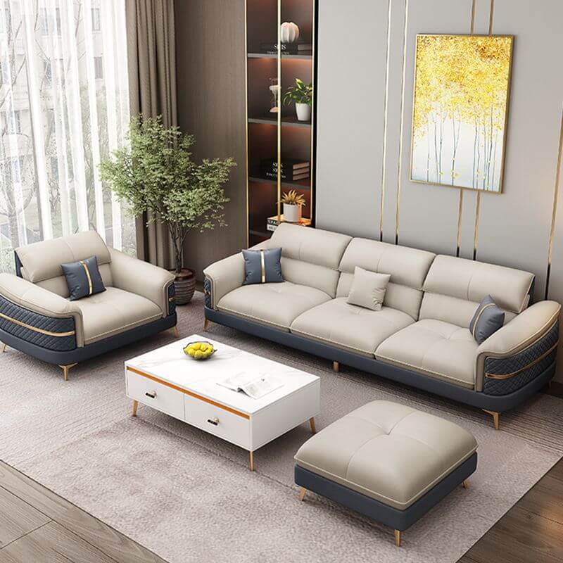 Farmhouse Style Modular Sofa for Living Room - Round Armrests Fabric Sectional Couch - Perfect for Cozy Family Gatherings & Home Decor