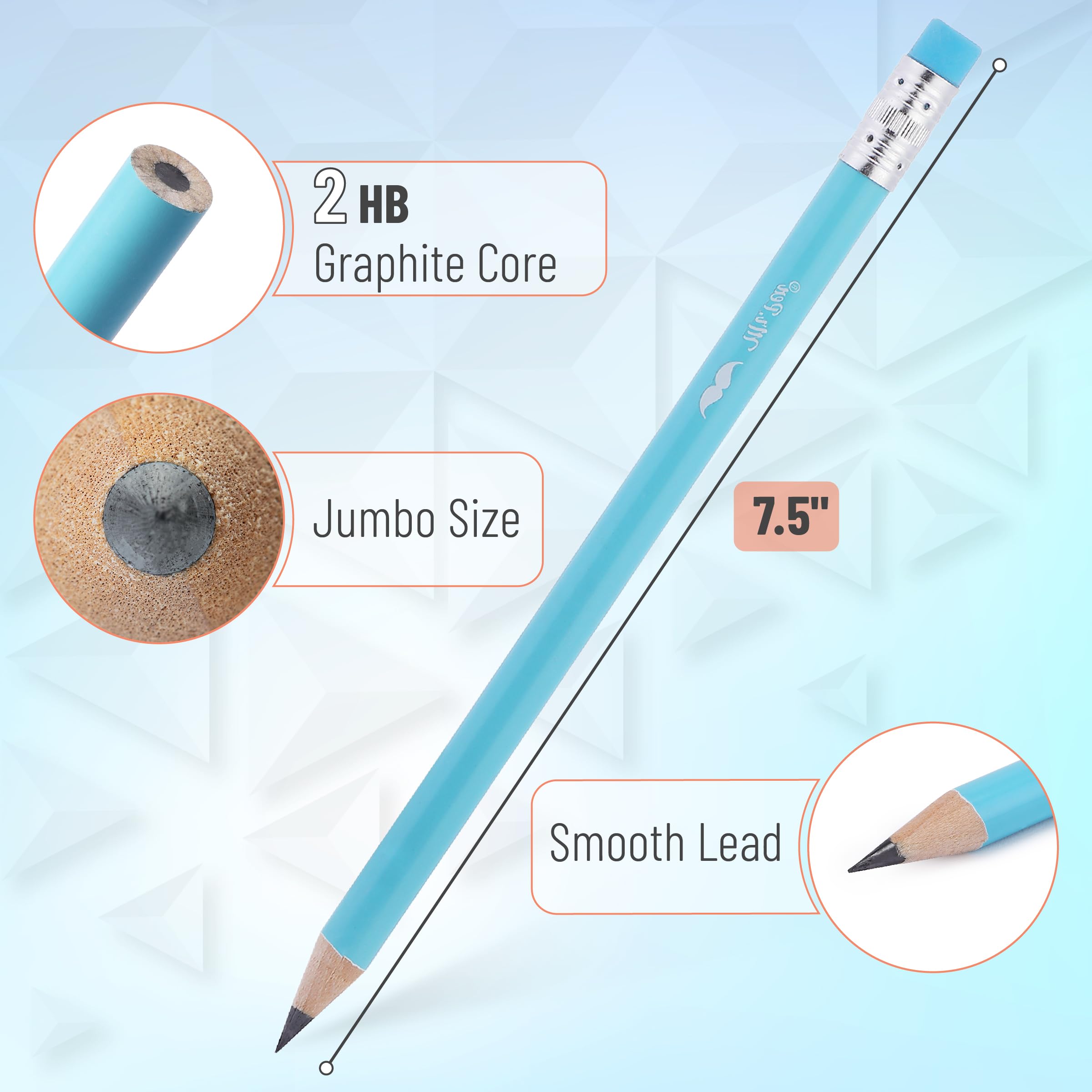Mr. Pen Jumbo Pencils - 30 Pack Extra Thick Preschool & Kindergarten Pencils for Kids Ages 2-8 | Perfect for Early Writing Practice, Classroom Supplies & Homeschooling Activities