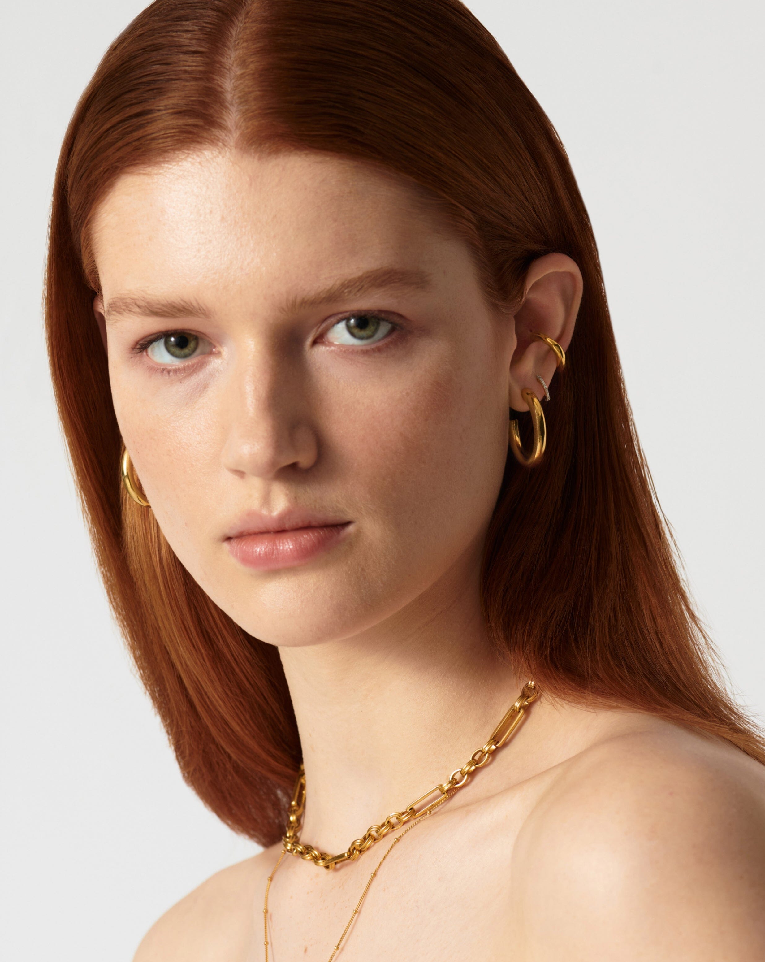 18K Gold Plated Large Hoop Earrings for Women - Fashion Statement Tunnel Earrings for Parties, Weddings & Everyday Wear