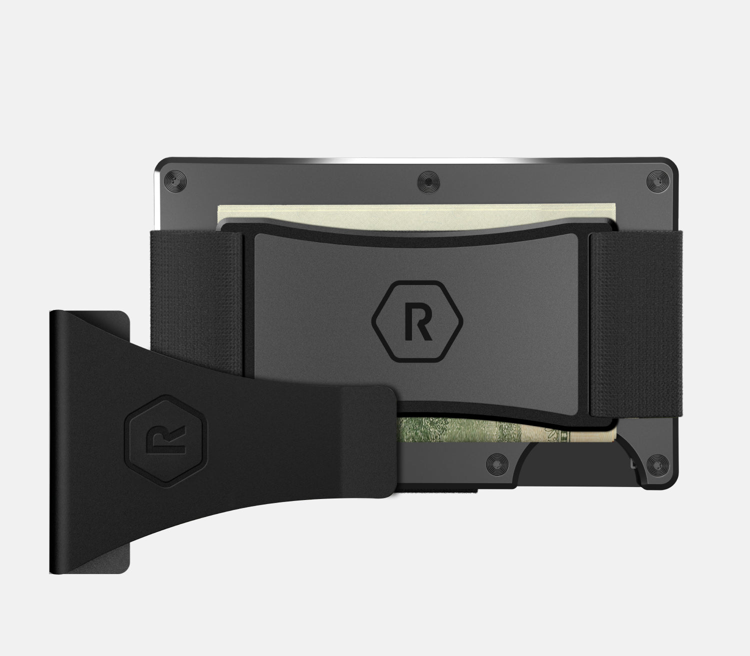 The Ridge Wallet - Slim Minimalist RFID Blocking Metal Wallet for Men - Gunmetal Finish | Perfect for Everyday Carry, Travel & Secure Storage