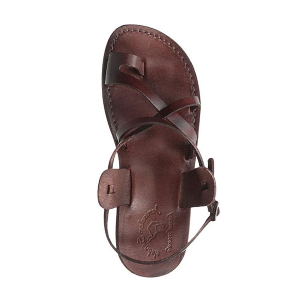**The Good Shepherd Buckle - Premium Leather Toe Loop Sandals for Men - Comfortable & Stylish for Beach, Travel & Casual Wear**
