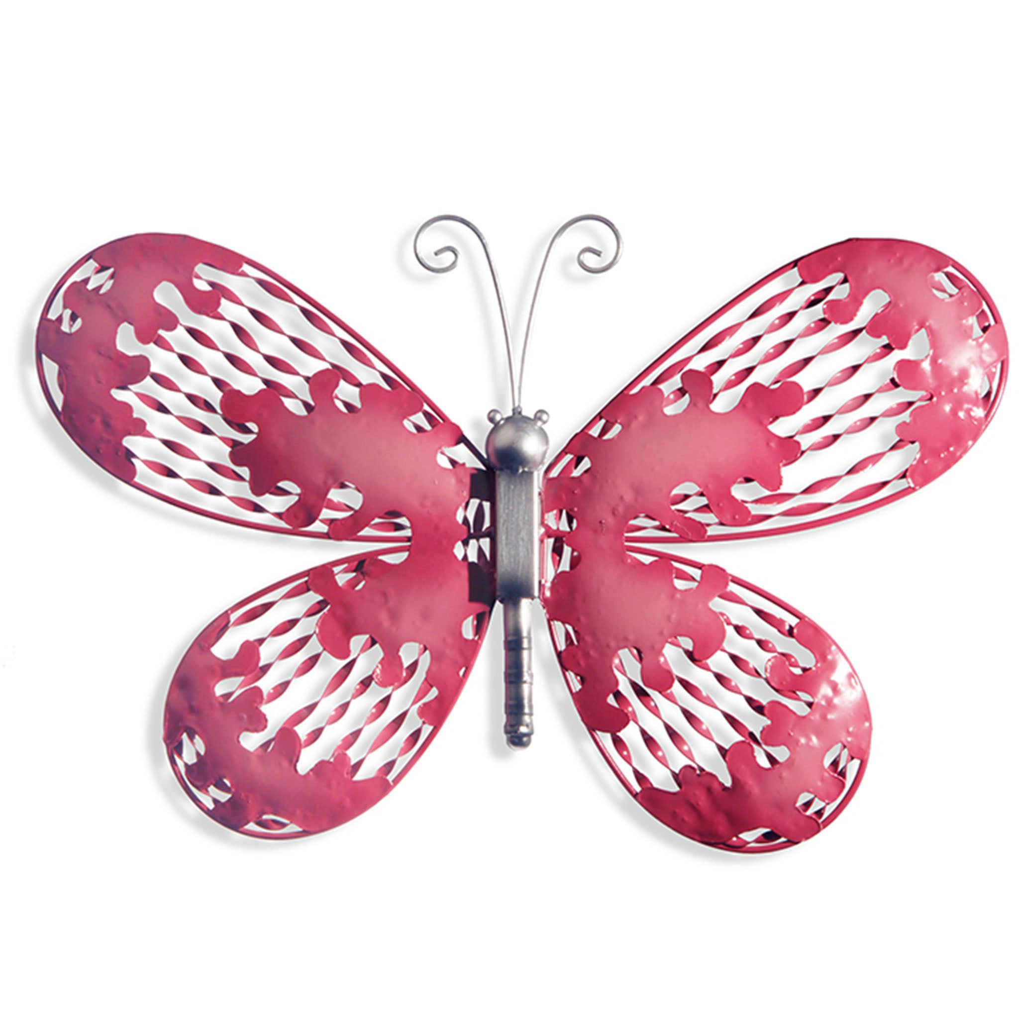 18 Inch Pink Butterfly Wall Decoration - Beautiful Floral Vinyl Stickers for Girls Room, Nursery, Bedroom & Home Decor