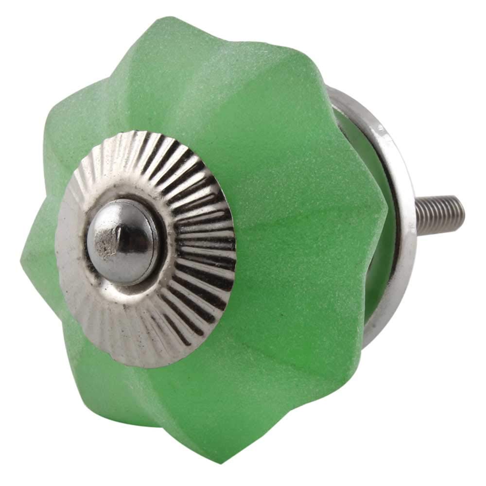 Premium Vintage 14-Pack Glass Green Melon Drawer Knobs - Elegant Kitchen Cabinet & Dresser Hardware Pulls for Home Decor & DIY Furniture Upgrade