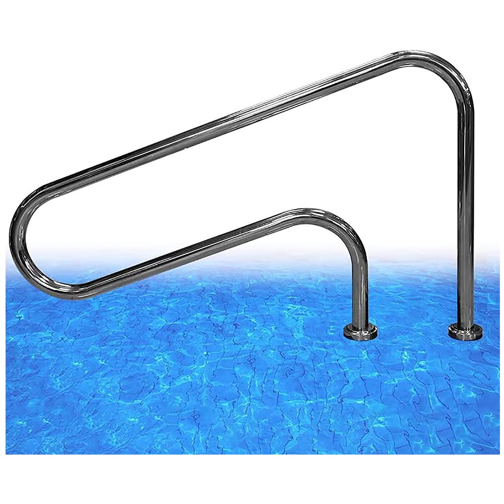 Stainless Steel Pool Handrail - Heavy Duty Inground Swimming Pool Ladder Handle & Stair Rail for Safety | Perfect for Residential & Commercial Pools, Spas, and Water Features