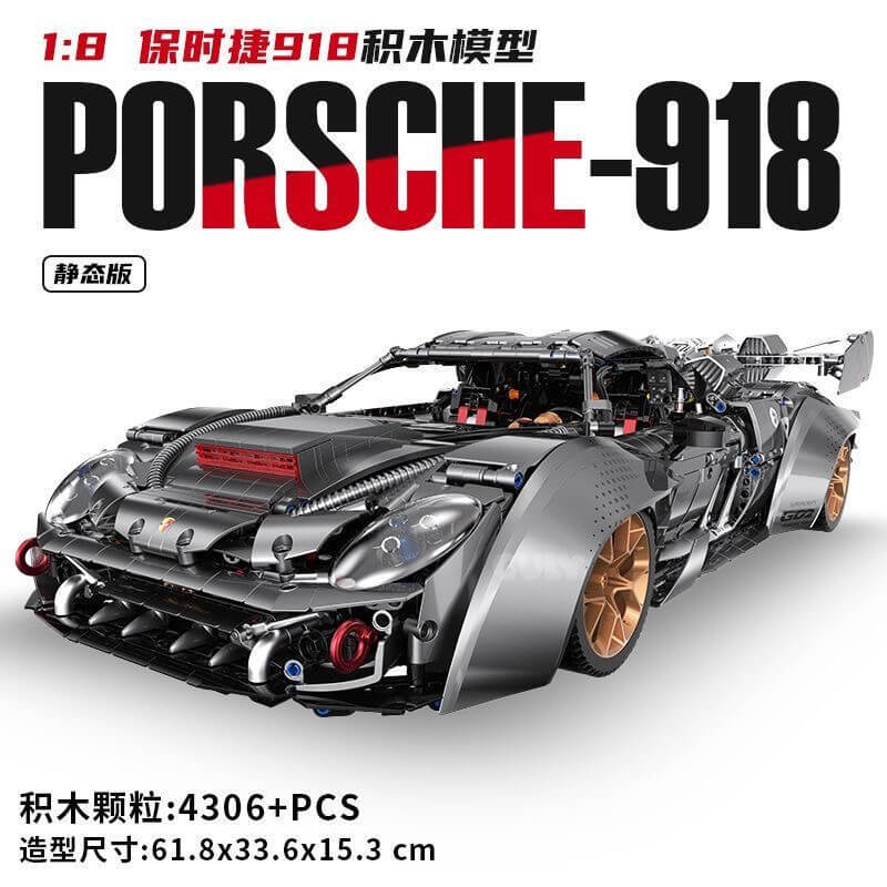 GULY 10629 Porsche 918 Sports Car Model - 1:18 Scale Die-Cast Toy Car for Collectors, Kids & Adults - Perfect for Display, Gifts & Racing Enthusiasts