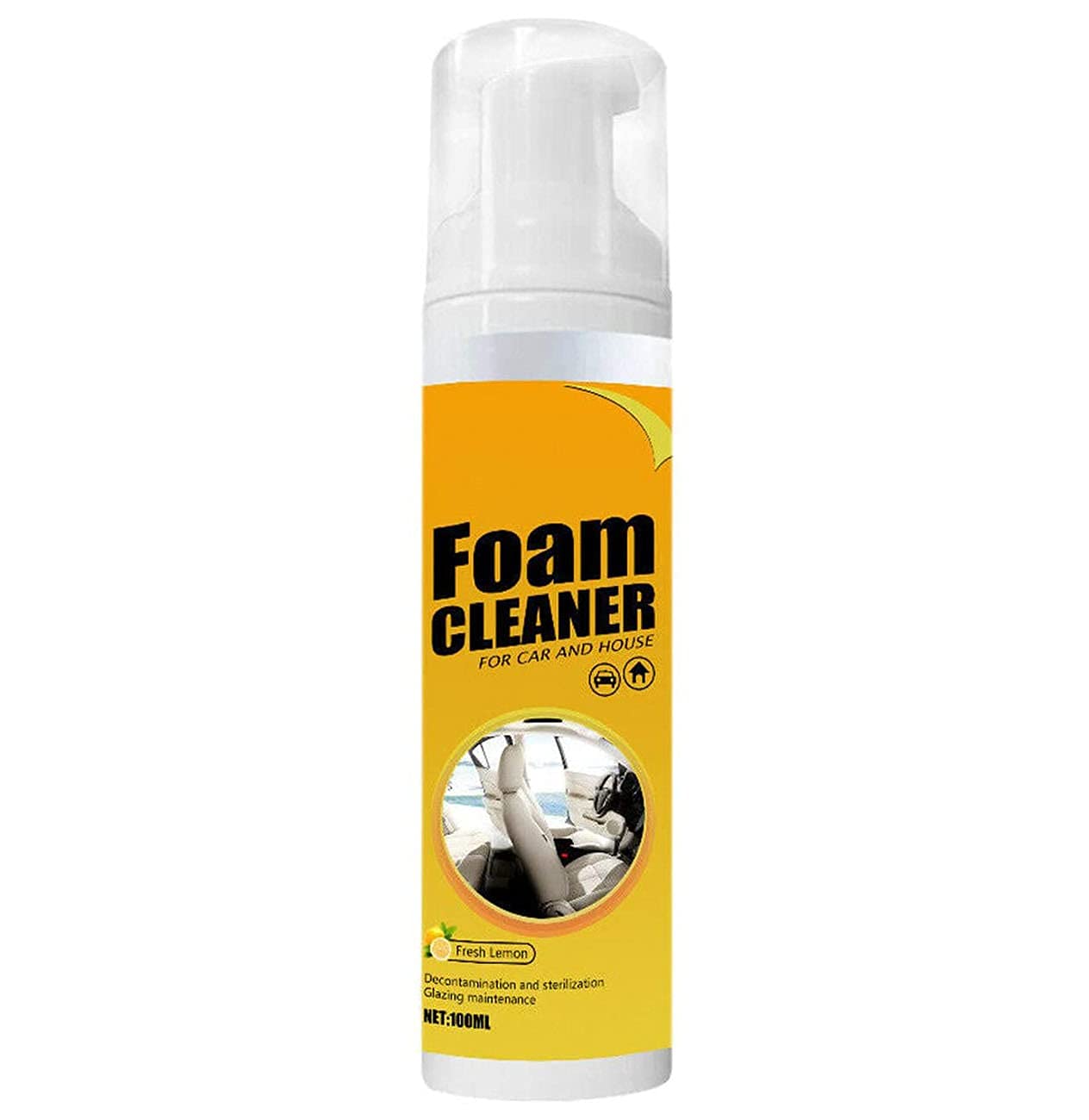 3.38oz Multi-Purpose Foam Cleaner for Car Interior - Strong Stain Remover for Leather Seats, Ceiling & Upholstery | Car Detailing, Home & Office Cleaning Supplies | Perfect for Auto Care, Furniture & Household Surfaces
