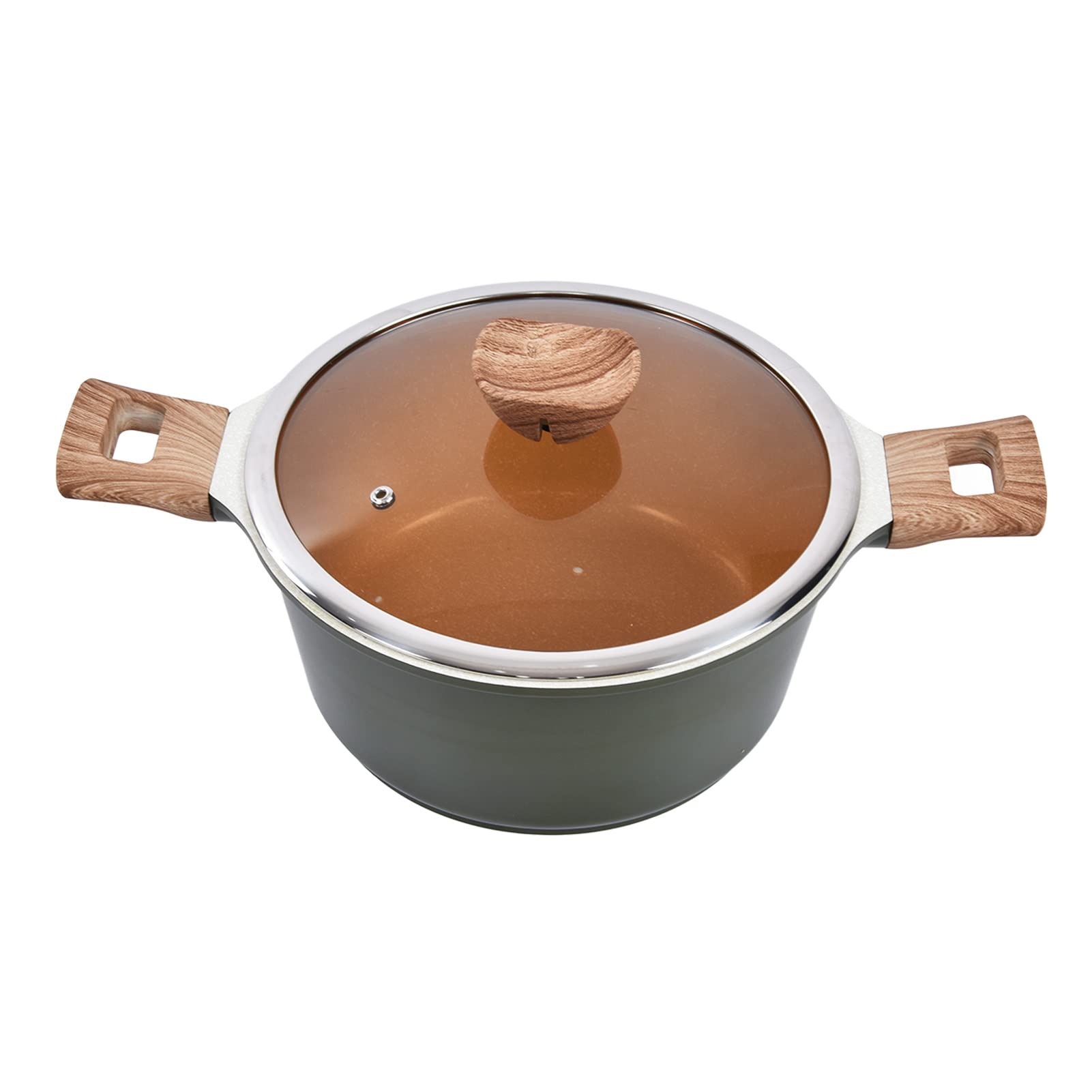 Premium Maifan Stone Soup Pot with Double Handles - Nonstick, Fast Heating, Durable & Easy Clean Stockpot for Kitchen & Restaurant Use (24cm) - Ideal for Stews, Soups & Slow Cooking