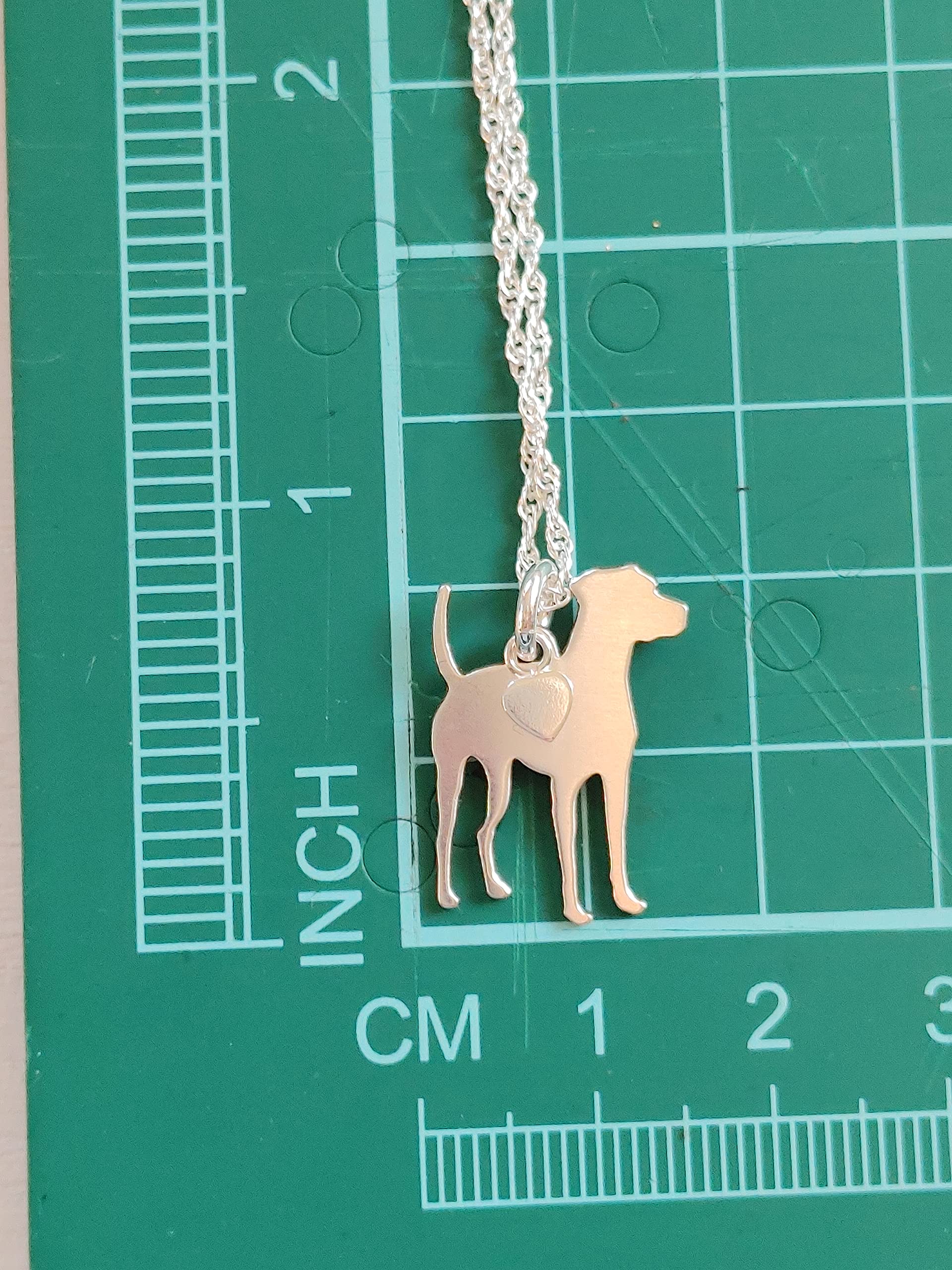 Sterling Silver Dog Charm Necklace for Pet Lovers - Catahoula Heart Pendant