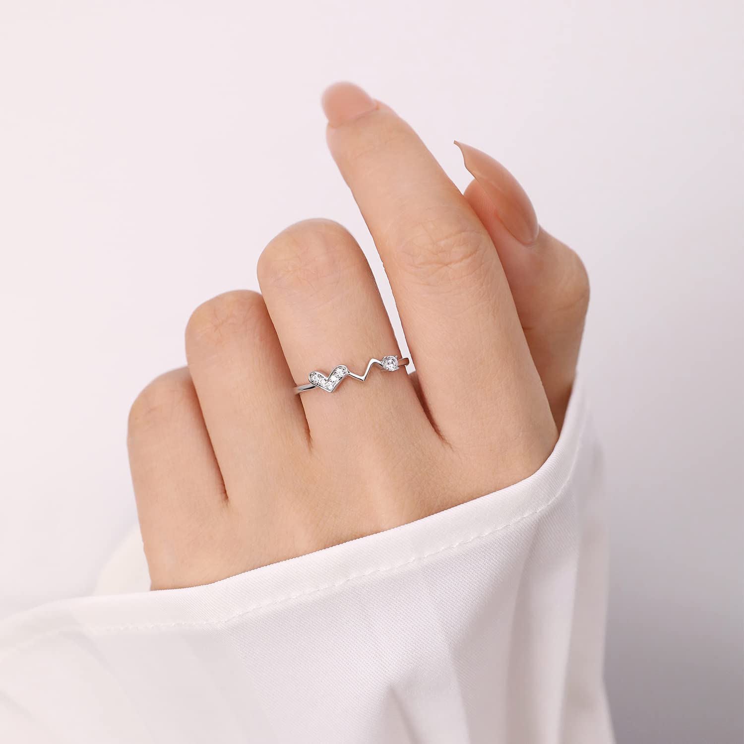 Meissa Silver Rings for Women - Adjustable Stackable Love Rings for Teen Girls, Cute Dainty Midi Rings | Perfect for Everyday Wear, Gifts, and Layering Jewelry
