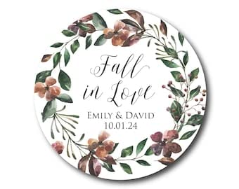 Fall Wedding Stickers Set of 2 - Autumn Rustic Wedding Favors for Invitations, Decor & Thank You Cards - Perfect for Fall Weddings, Bridal Showers & Seasonal Celebrations