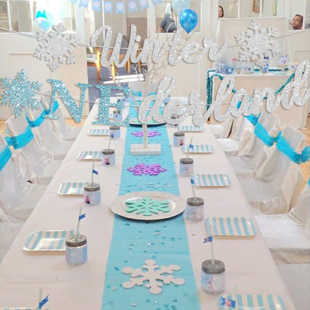 Snowflake Balloon Garland Arch Kit - Blue & Silver Winter Wonderland Decor for 1st Birthday Party, Baby Shower, Winter Onederland | Perfect for Girls, Boys & Gender Neutral Celebrations | Create Magical Winter-Themed Backdrops & Photo Booths